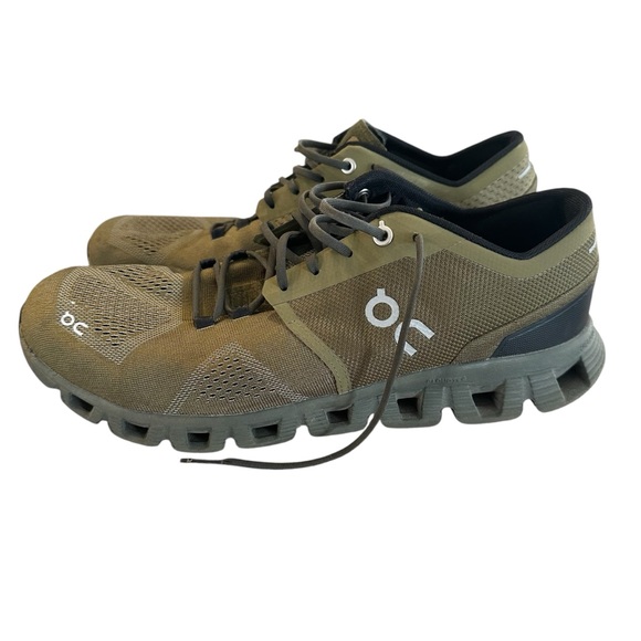 On Mens Cloud X Running Shoes Sneakers Olive/Khaki Excellent condition Size 10.5 - Picture 2 of 8